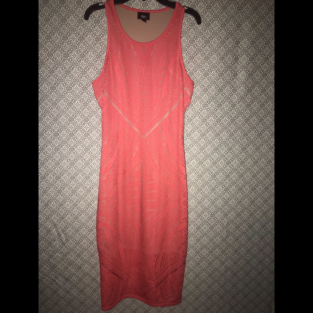 Mossimo sleeveless nude/hot pink summer dress